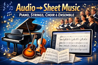 transcribe your music for piano, guitar, choir, string quartet, orchestral score