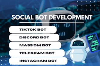 develop tiktok live bot youtube bot instagram bot twitter bot live streaming bot