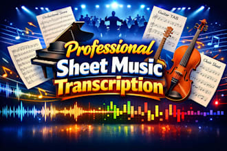 transcribe piano, guitar, violin, choir, orchestral recordings into sheet music