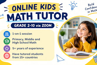 be online kids math tutor for primary, middle, high school