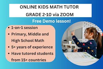 be online kids math tutor for primary, middle, high school