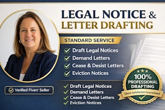 draft legal notices, demand letters, cease and desist, and eviction notices