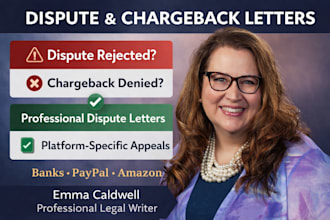 write dispute letter, chargeback letter, paypal dispute and amazon refund letter