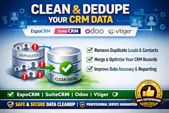 remove duplicate data and clean your espo crm suite crm, odoo or vtiger