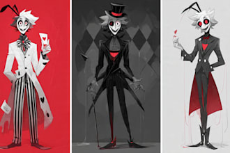 draw you as hazbin hotel character