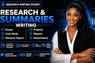 research and write essays, reports, summaries, and projects
