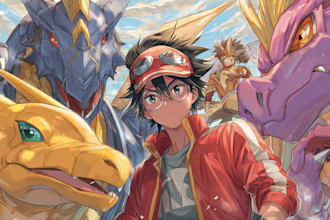 draw you as a digimon tamer or your digimon favorite