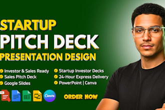do a startup pitch deck presentation and business pitch deck powerpoint design