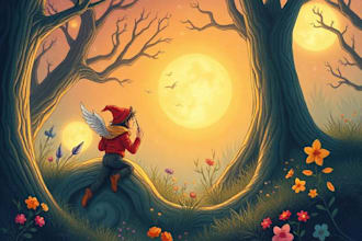 illustrate a childrens book series with magical art