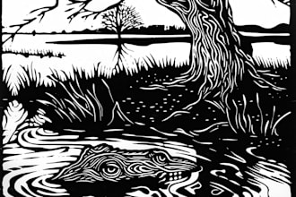 create a linocut illustration
