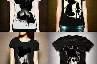 make vintage design for t shirt with disney inspiration