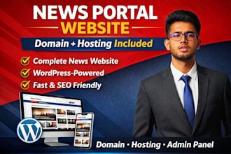 build a news website with wordpress, domain and hosting included