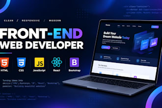 design responsive website using HTML CSS bootstrap and react