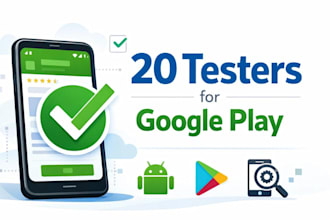 provide 20 testers for play console testing and app testing