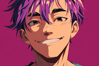 anime character an illustration and anime character