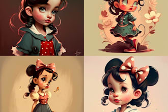 create a prince or princess in disney cartoon style
