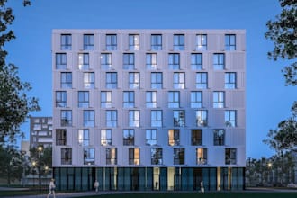 buildup 3d campus student housing,hostel complex,exterior render,apartment tower