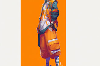 design anime character , cyberpunk character