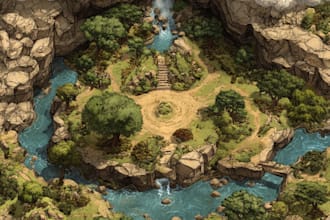 paint marvelous fantasy dnd game vintage map illustration