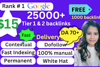 provide 27500 contextual 2 tier da50 backlinks dofollow SEO
