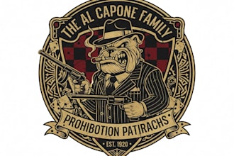 design a vintage gangster logo with classic old school swagger