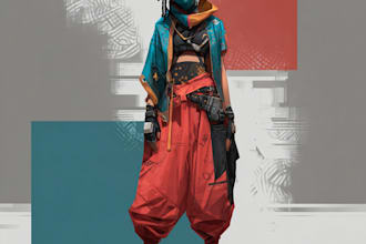 illustrate you as a cyberpunk style character