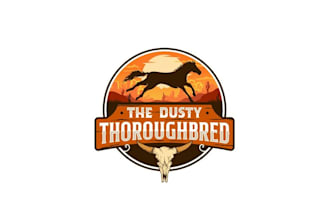 design running horse desert imagery small woman owned retail logo
