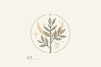 do vintage botanical, mystic, illustration logo