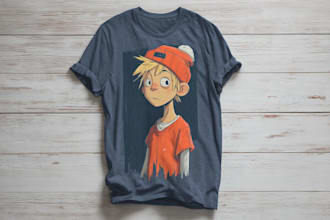 create amazing anime t shirt design cartoon t shirt design