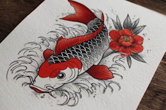 create a traditional or neo traditional tattoo design