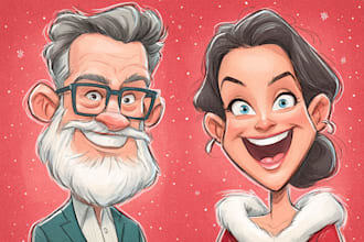 custom christmas cartoon caricature