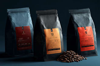 do coffee label, coffee packaging, and product label design
