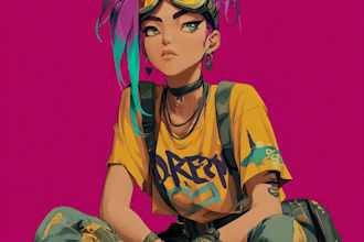draw anime, cyberpunk or streetwear character