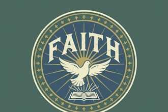 design a vintage faith logo with classic spiritual elegance