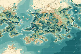 design any type of land use land cover map, country map