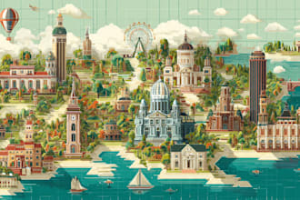 make unique map illustration for your travel guide book
