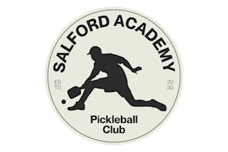do awesome custom illustration vintage pickleball logo