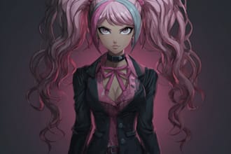 illustrate danganronpa sprite or custom cartoon anime design