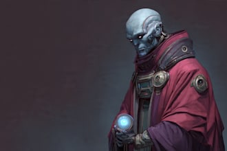 sci fi character illustration or sci fi character