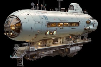 design a spaceship, sci fi illustration and sci fi art