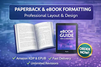design paperback ebook formatting book layout design
