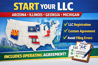 start llc in arizona, illinois, georgia, michigan and custom operating agreement