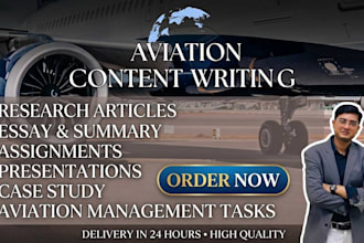 write in depth aviation research reports and industry analysis