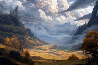 do fantasy background and landscape