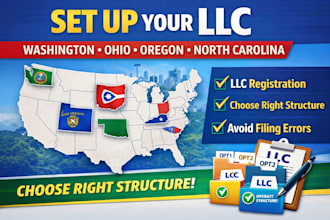 set up llc in washington, ohio, oregon, nc and  choose right structure