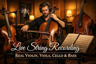 record professional live string performances violin, viola, cello and contrabass