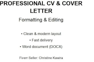 edit, proofread and improve your resume or CV