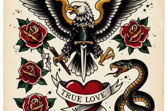 authentic american traditional tattoo for you
