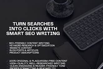 write SEO friendly website and blog posts