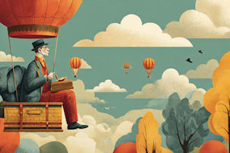 draw retro vintage cartoon illustration